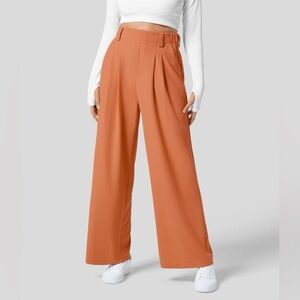 Halara Petite High Waisted Plicated Side Pocket Wide Leg Waffle Work Pant NEW!🧡